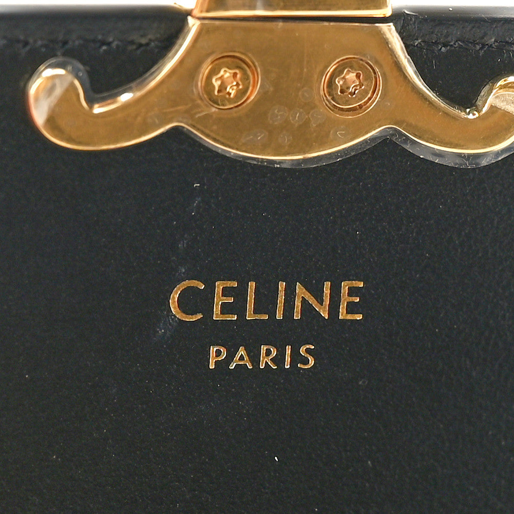 Shiny Smooth Calfskin Triomphe Card Holder Black