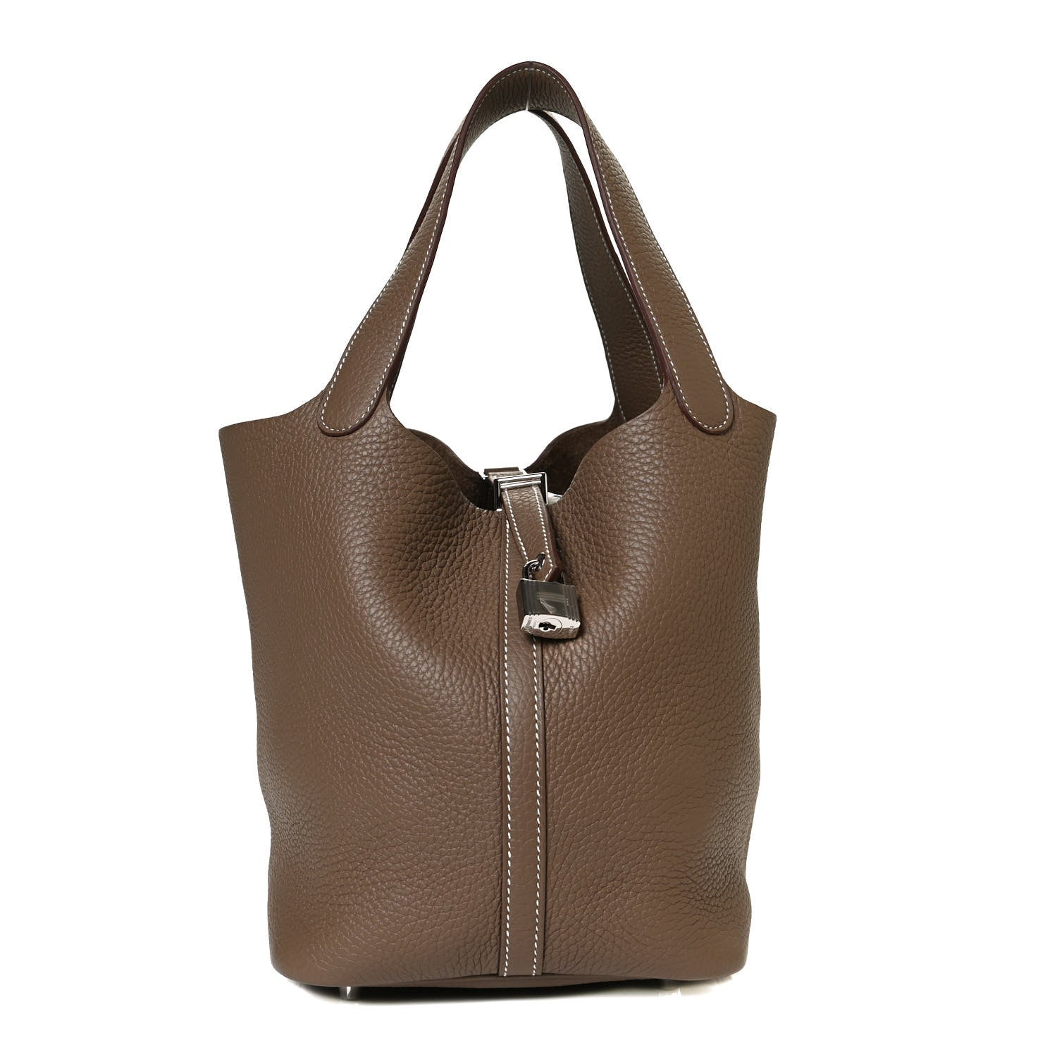 Hermes Taurillon Clemence Picotin Lock 22 MM Etoupe 1 of 9