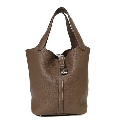 Hermes Taurillon Clemence Picotin Lock 22 MM Etoupe 1 of 9