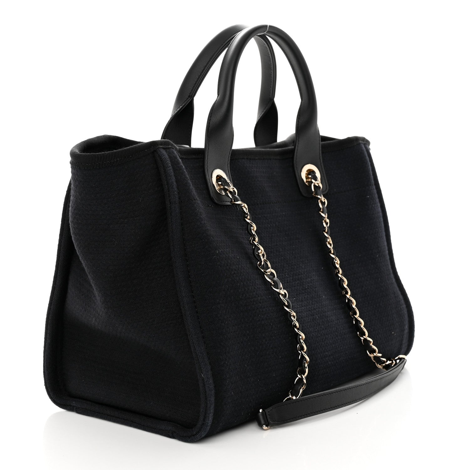 Chanel Mixed Fibers Small Deauville Tote Black 3 of 15