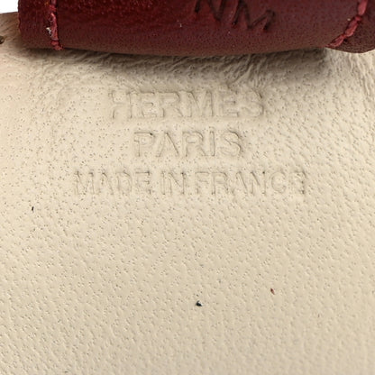 Hermes Milo Lambskin Grigri Rodeo Horse Bag Charm PM Craie Black Rouge H 3 of 5