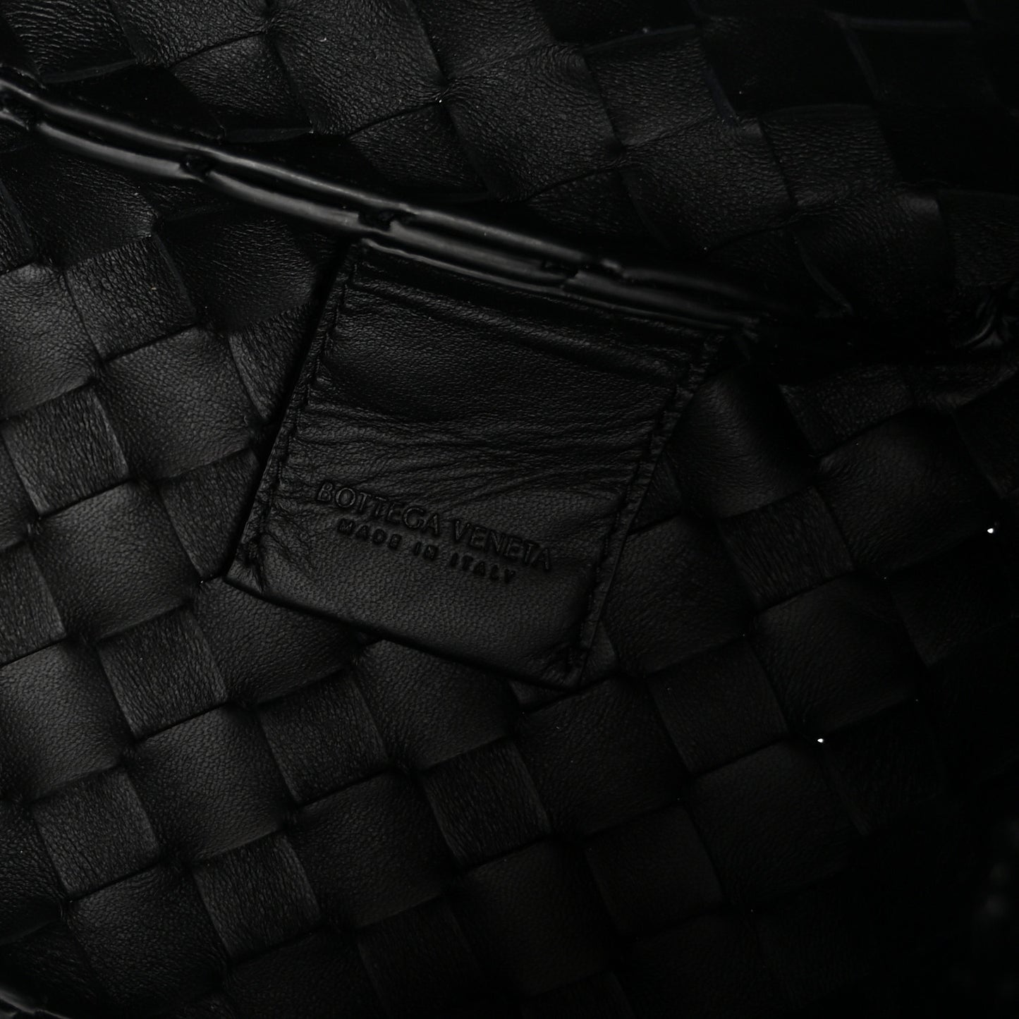 Nappa Intrecciato Small Campana Shoulder Bag Black