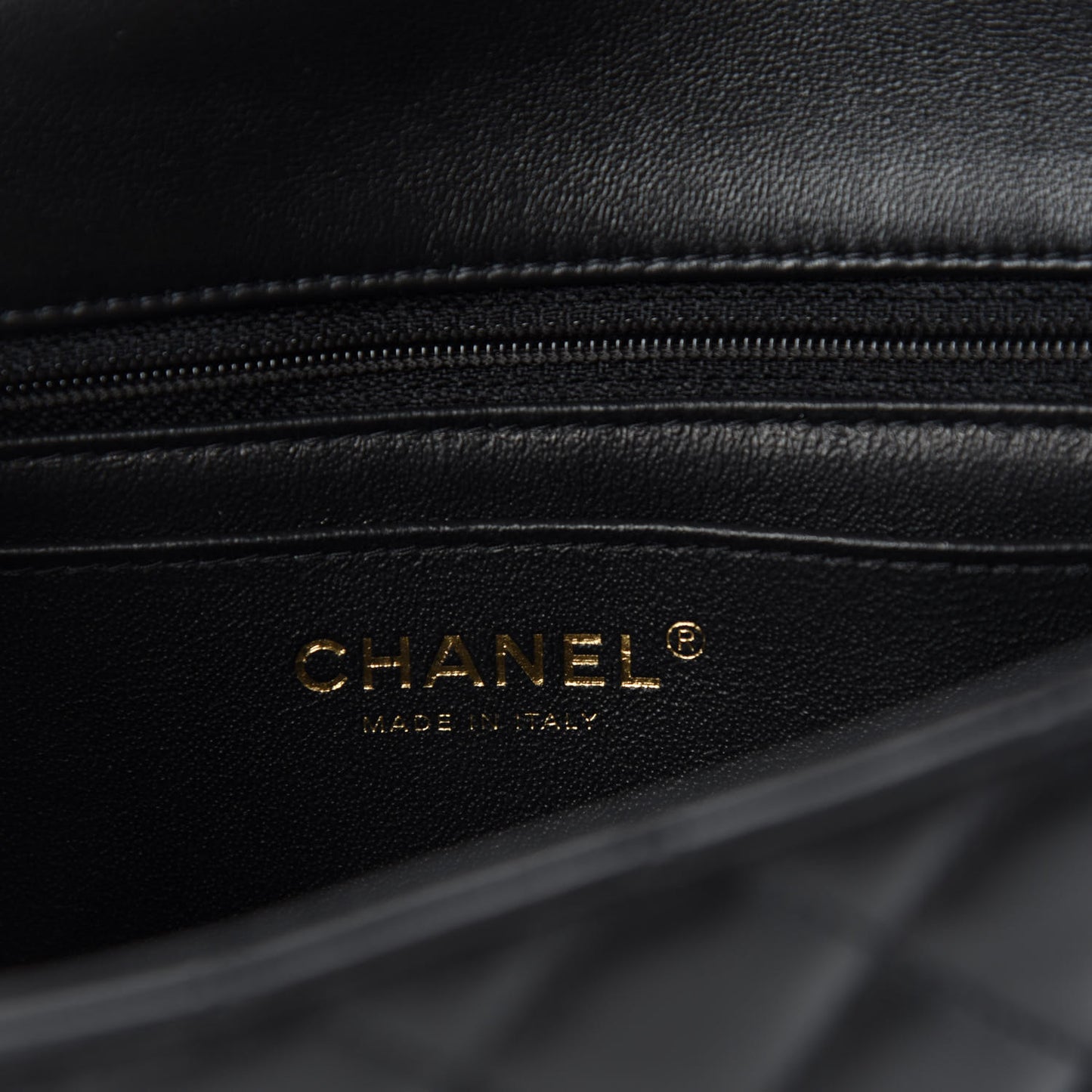 Lambskin Quilted Mini Rectangular Flap Black
