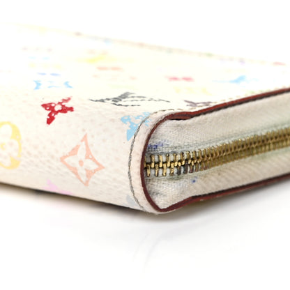 Louis Vuitton Monogram Multicolor Zippy Coin Purse Wallet White Litchi 8 of 10