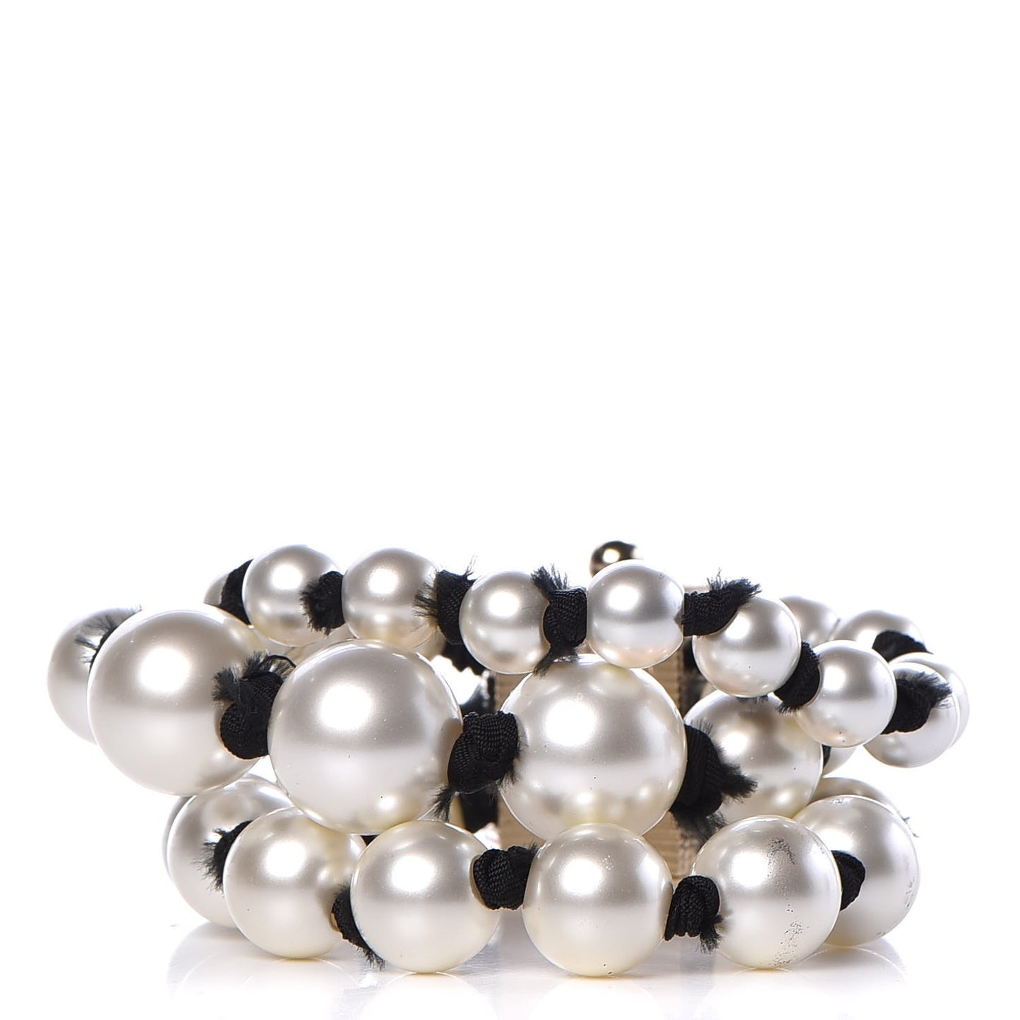Pearl Ribbon Multi Strand Bracelet Gold