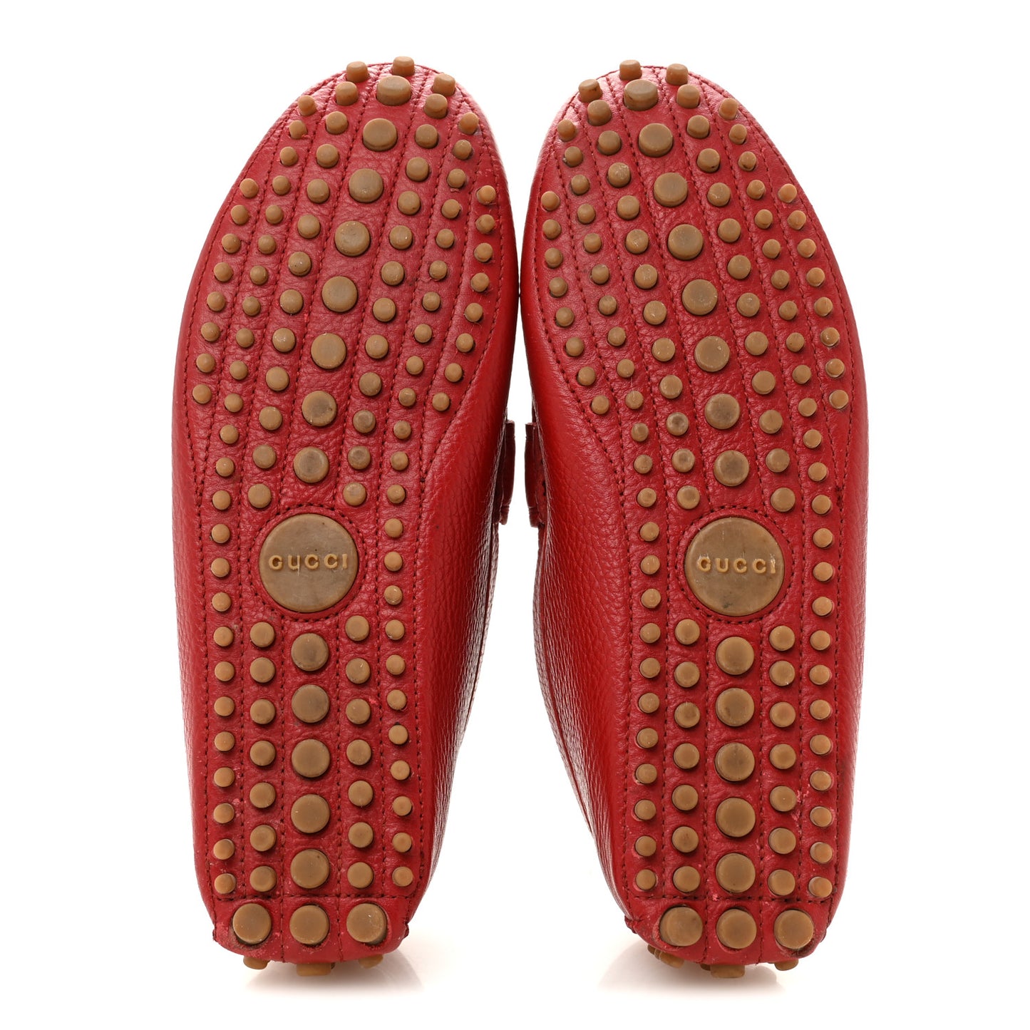 Road Calfskin Web Mens Horsebit Driver Loafers 6.5 Rosso