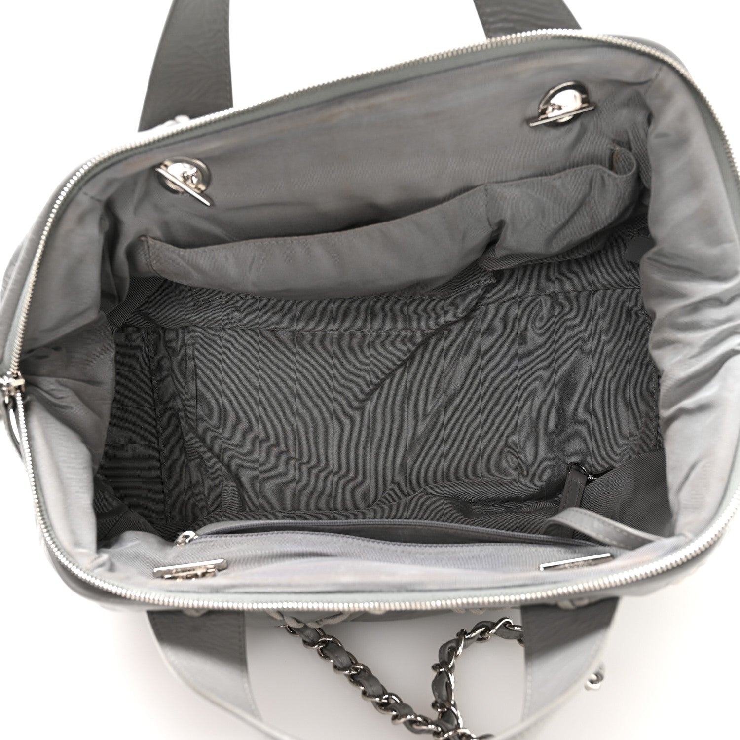 Chanel Calfskin Ultra Stitch Bowler Grey 5 of 11