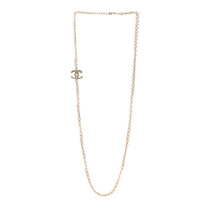Chanel Pearl CC Chain Long Necklace Gold Pearly White 3 of 5