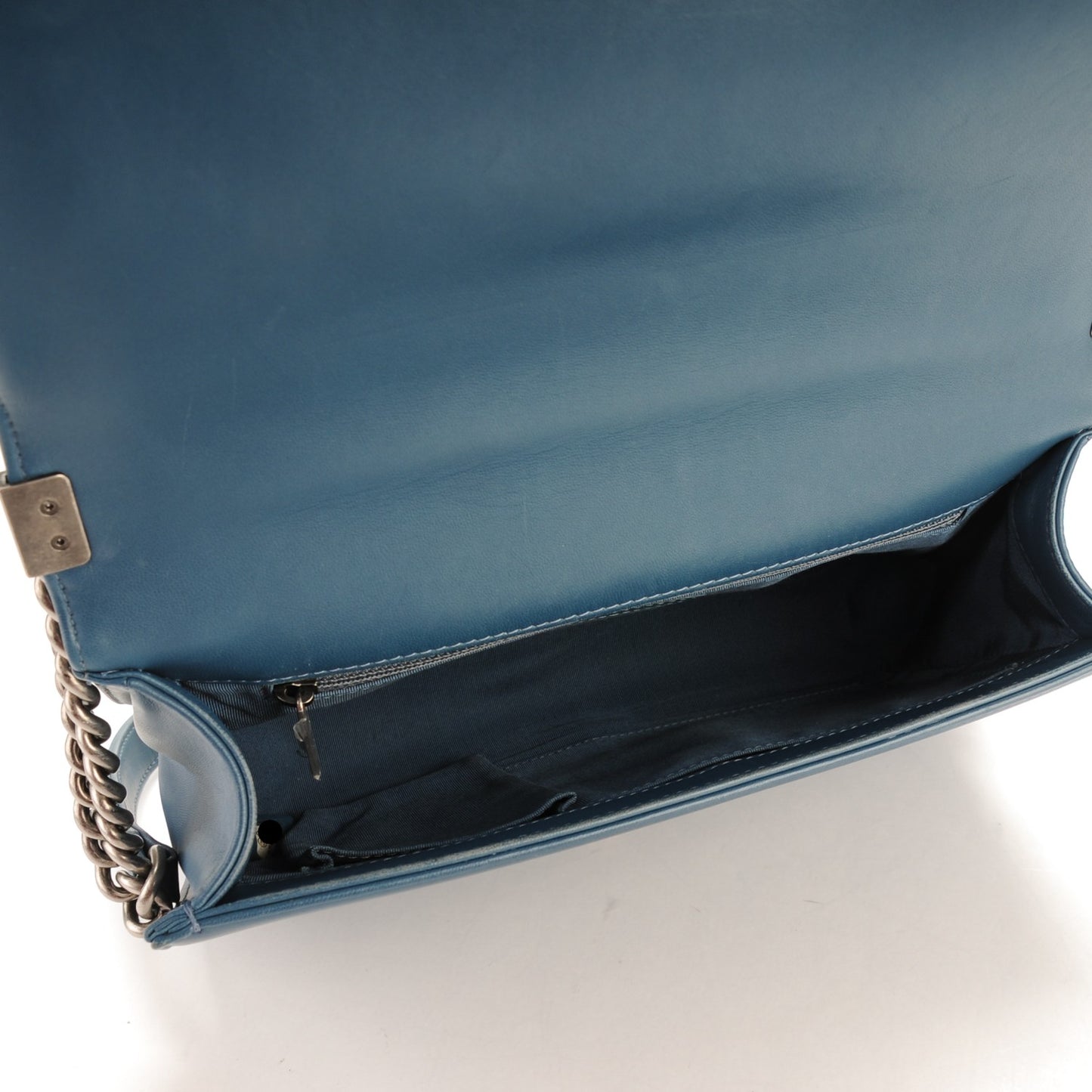 Lambskin Quilted New Medium Boy Flap Dark Blue
