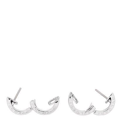 Bulgari 18K White Gold Small B.Zero1 Hoop Earrings 3 of 4