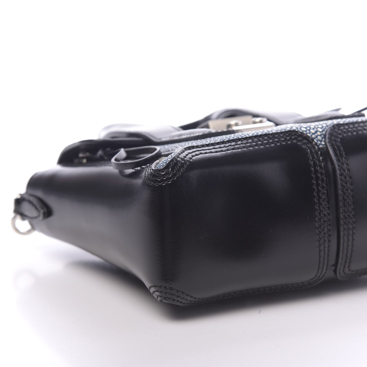3.1 Smooth Calfskin Stingray Mini Pashli Satchel Black