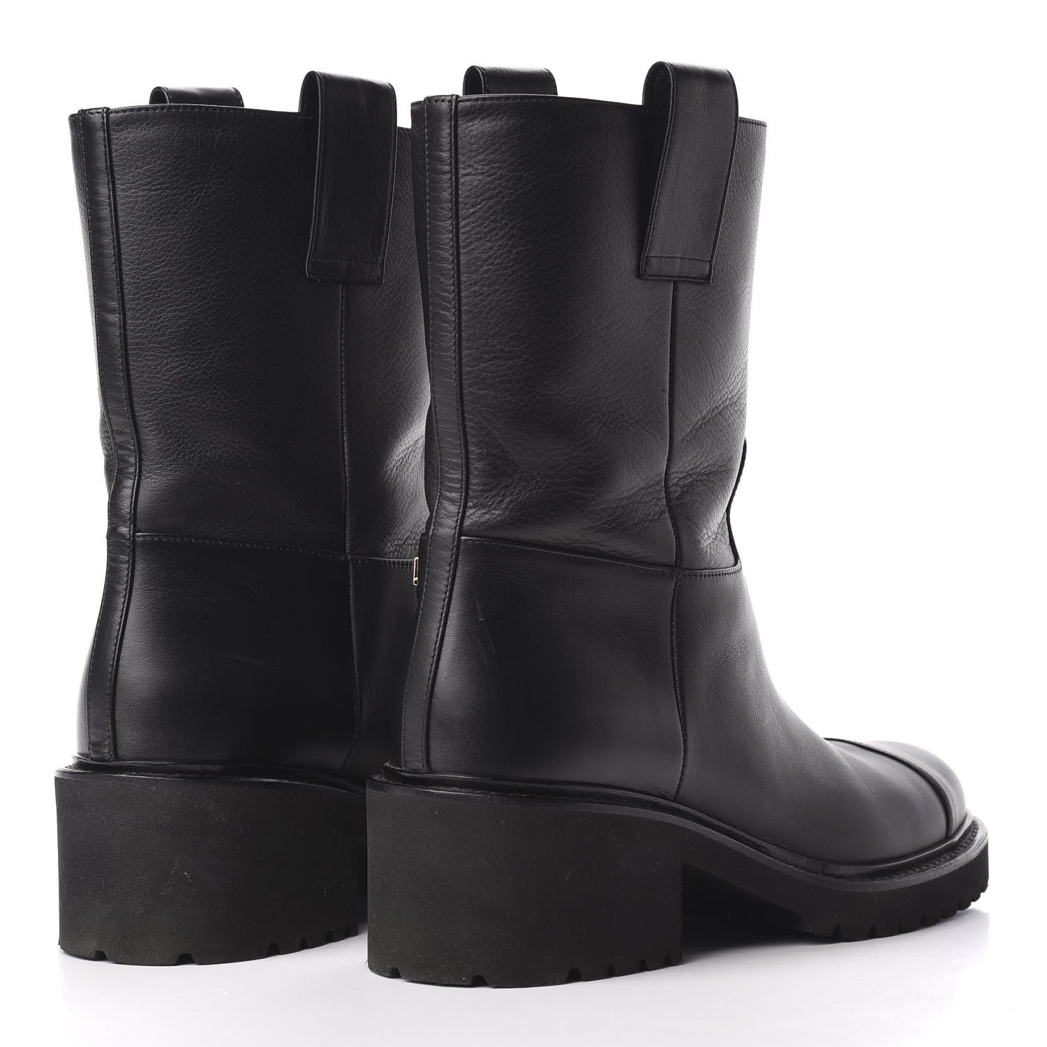 Chanel Calfskin CC Ankle Boots 37.5 Black 4 of 8