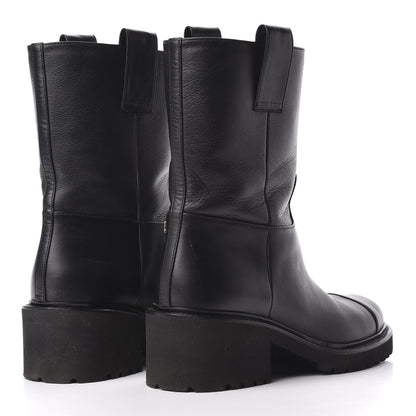 Chanel Calfskin CC Ankle Boots 37.5 Black 4 of 8