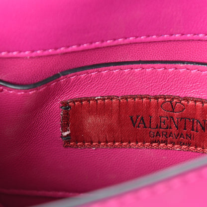 Valentino Garavani Vitello Rockstud Halfmoon Saddle Bag Fuxia Black 11 of 14