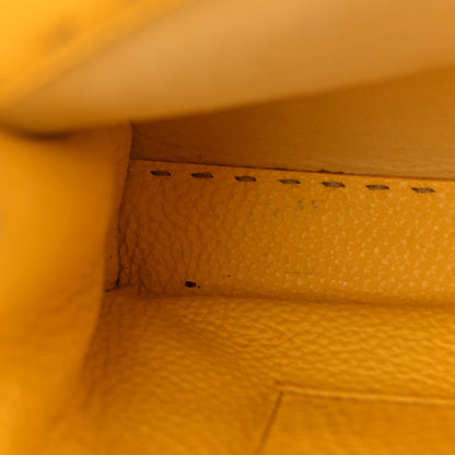 Fendi Cuoio Romano Selleria Mini Peekaboo Iconic Satchel Limone 12 of 14