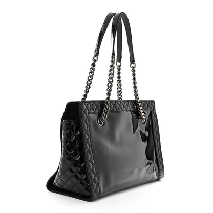 Chanel Patent Quilted Reverso Boy Tote Black 3 of 10