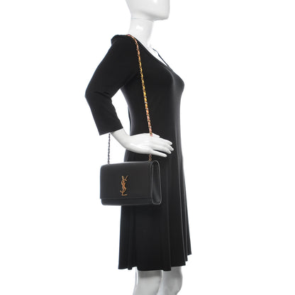 Saint Laurent Calfskin Medium Monogram Kate Satchel Black Multicolor 2 of 10