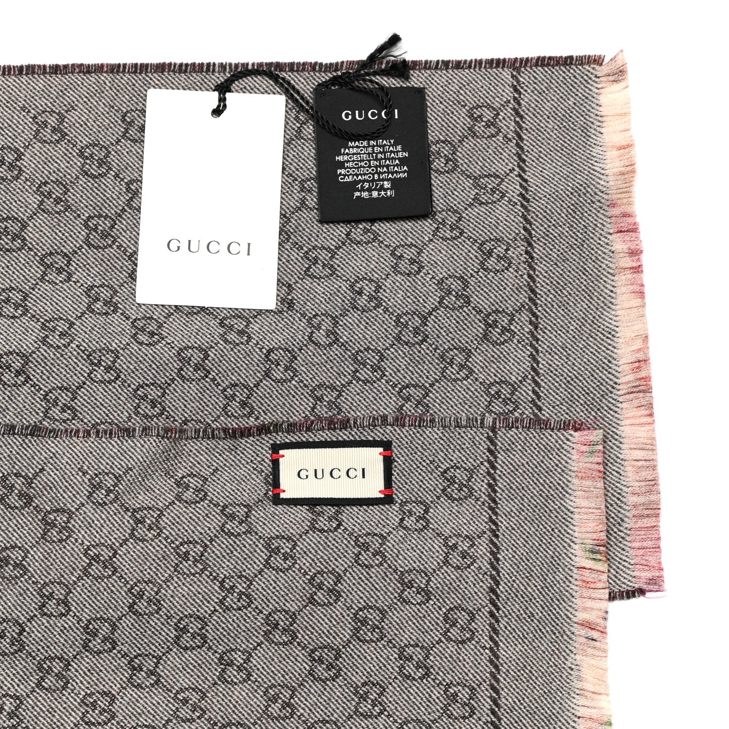 Gucci Wool GG Monogram Miniorophin Scarf Lacquer Pink 4 of 4