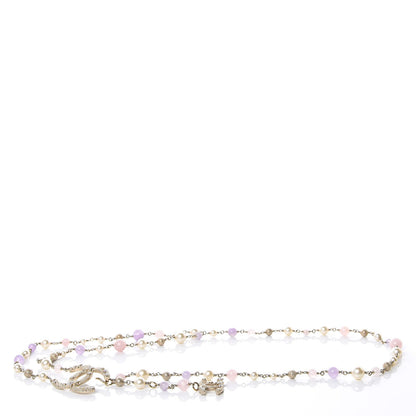 Chanel Pearl Beaded Charm CC Belt Light Gold Light Purple 1 of 5