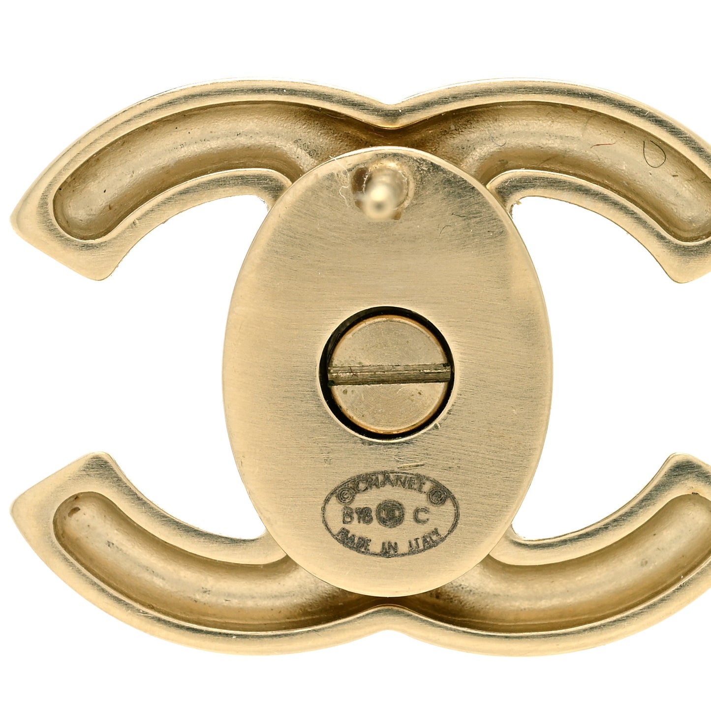 Metal CC Turnlock Interchangeable Earrings Gold