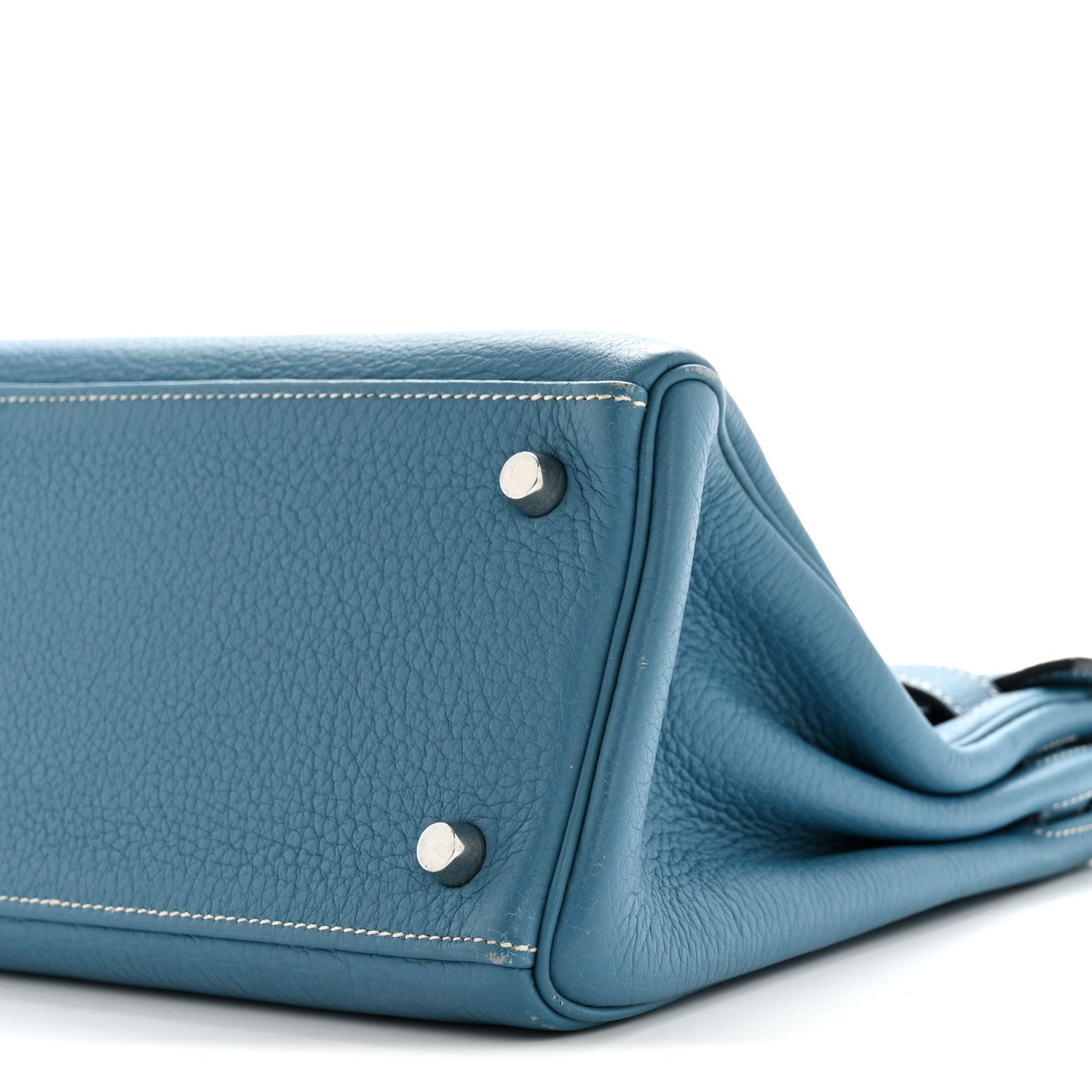 Hermes Taurillon Clemence Kelly Retourne 28 Bleu Jean 10 of 16