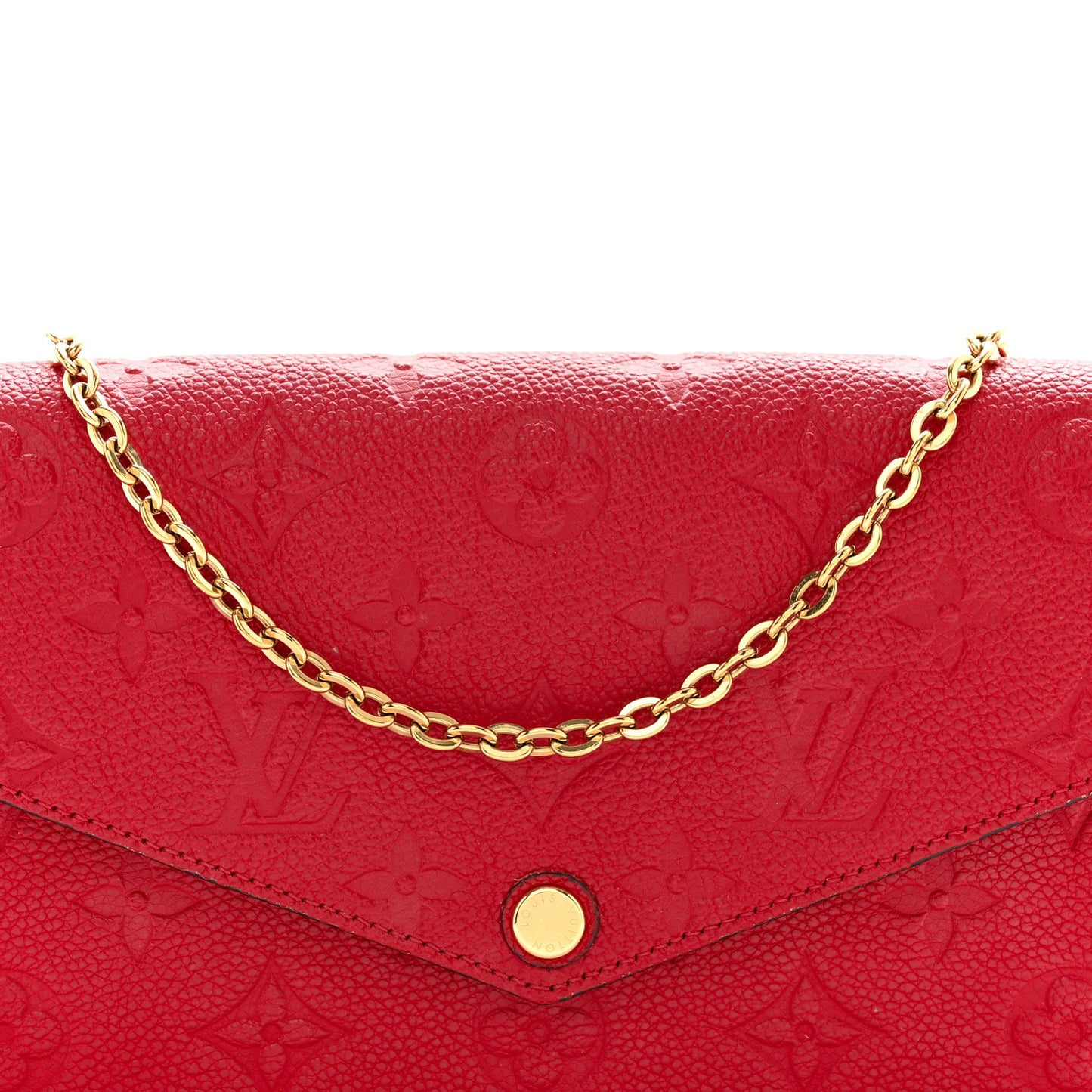 LOUIS VUITTON Empreinte Pochette Felicie Chain Wallet Cherry