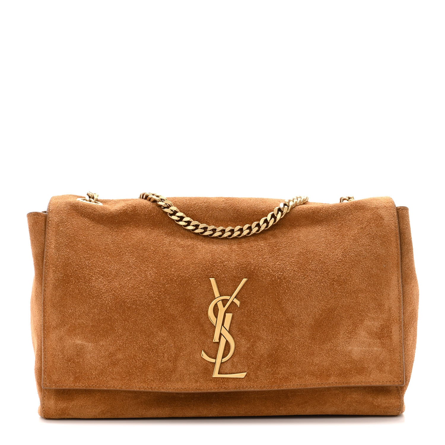 Saint Laurent Smooth Calfskin Suede Medium Reversible Monogram Kate Satchel Light Ochre 1 of 14