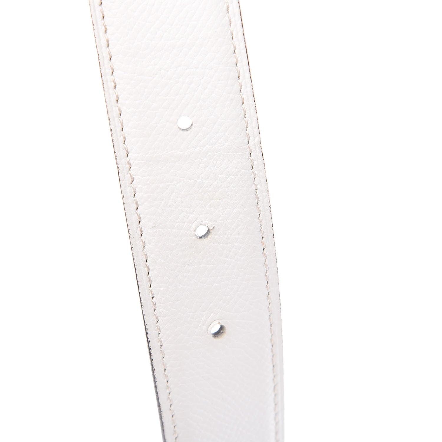 Hermes Tadelakt Epsom 32mm H Belt 85 Gold White 6 of 10