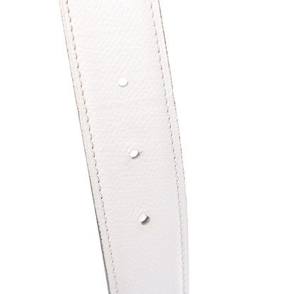Hermes Tadelakt Epsom 32mm H Belt 85 Gold White 6 of 10