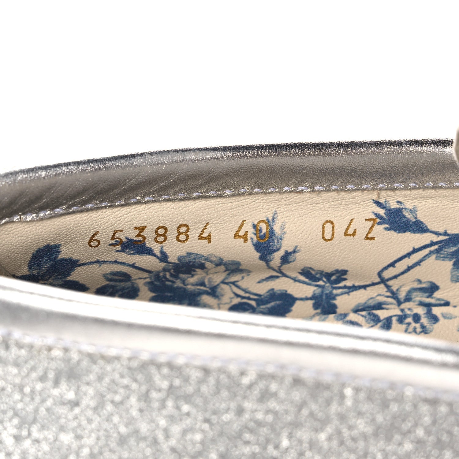Gucci Mini Diamond Storm Silk Calfskin Womens Harald Horsebit 25mm Platform Loafers 40 Silver 9 of 10