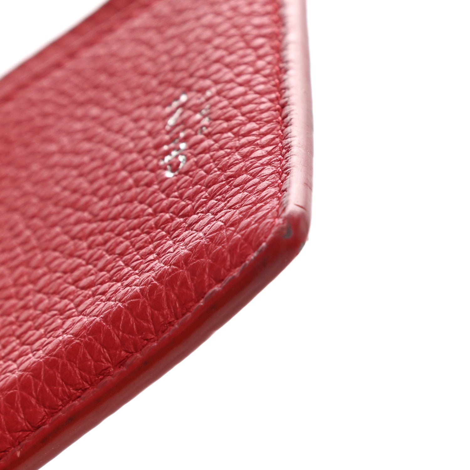 Celine Grained Calfskin Zipped Card Holder Red 5 of 10