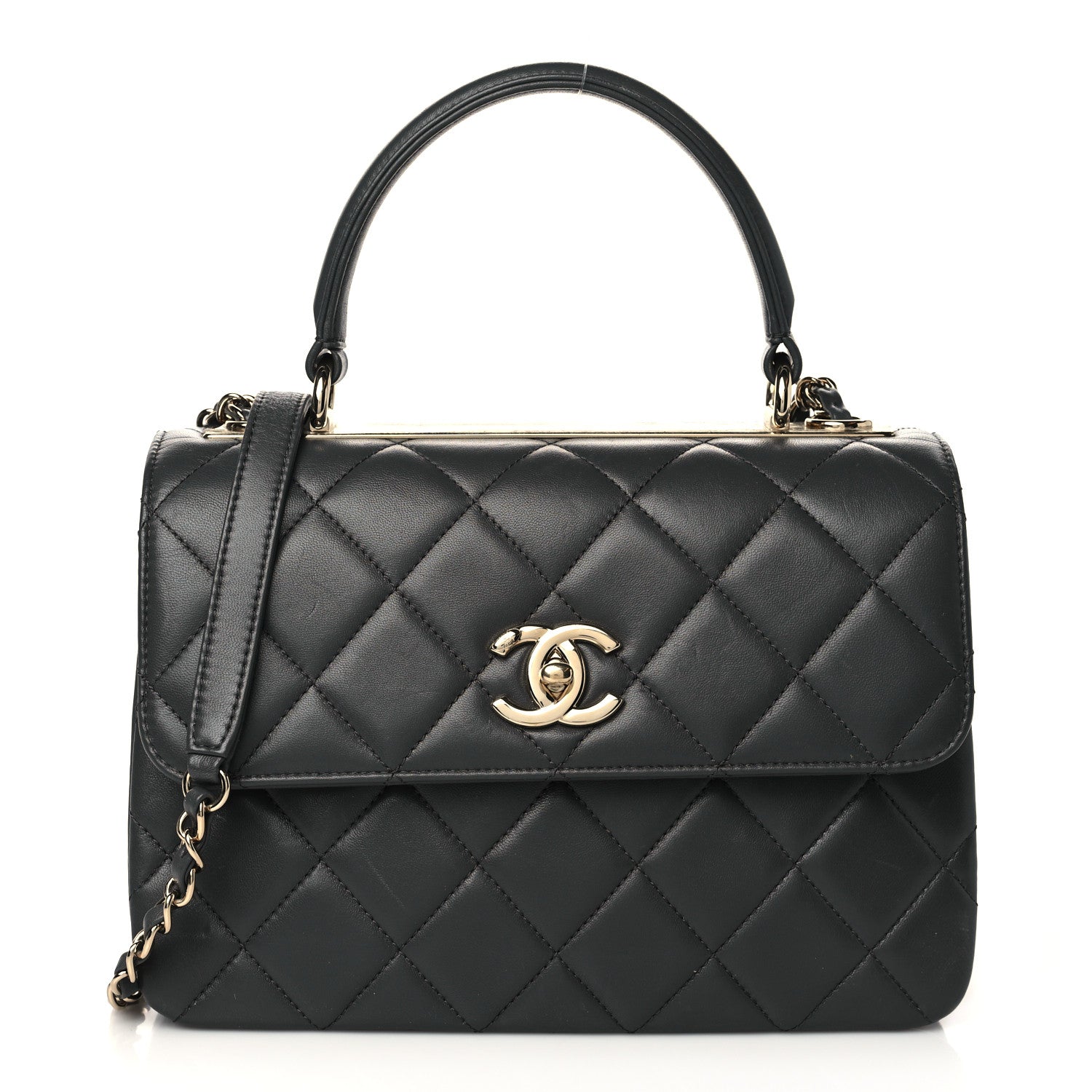 Chanel Lambskin Quilted Small Trendy CC Dual Handle Flap Bag Dark Grey 1 of 10