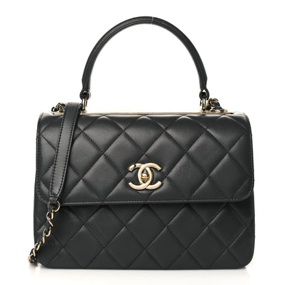 Chanel Lambskin Quilted Small Trendy CC Dual Handle Flap Bag Dark Grey 1 of 10