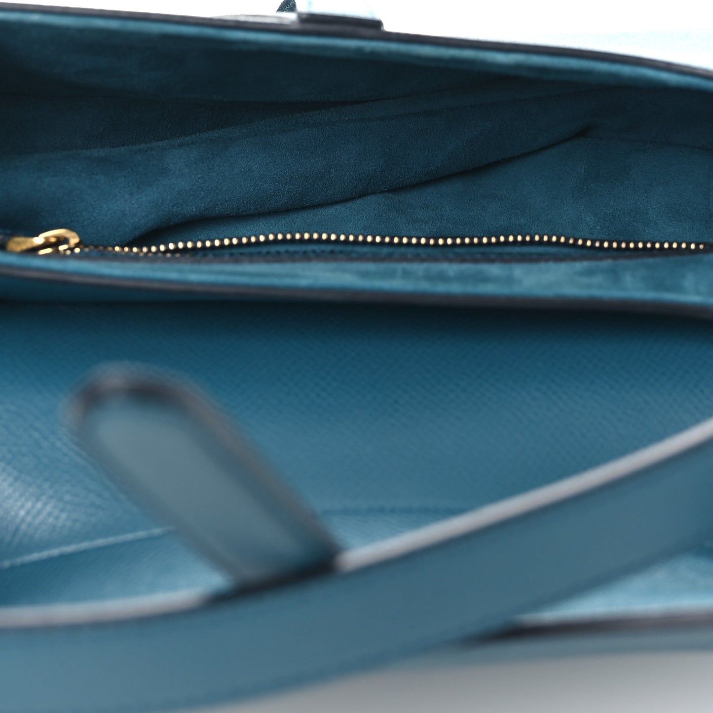 Grained Calfskin Saddle Bag Steel Blue