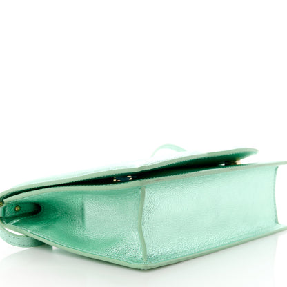 Dolce & Gabbana Metallic Calfskin DG Logo Flap Crossbody Bag Green 8 of 9