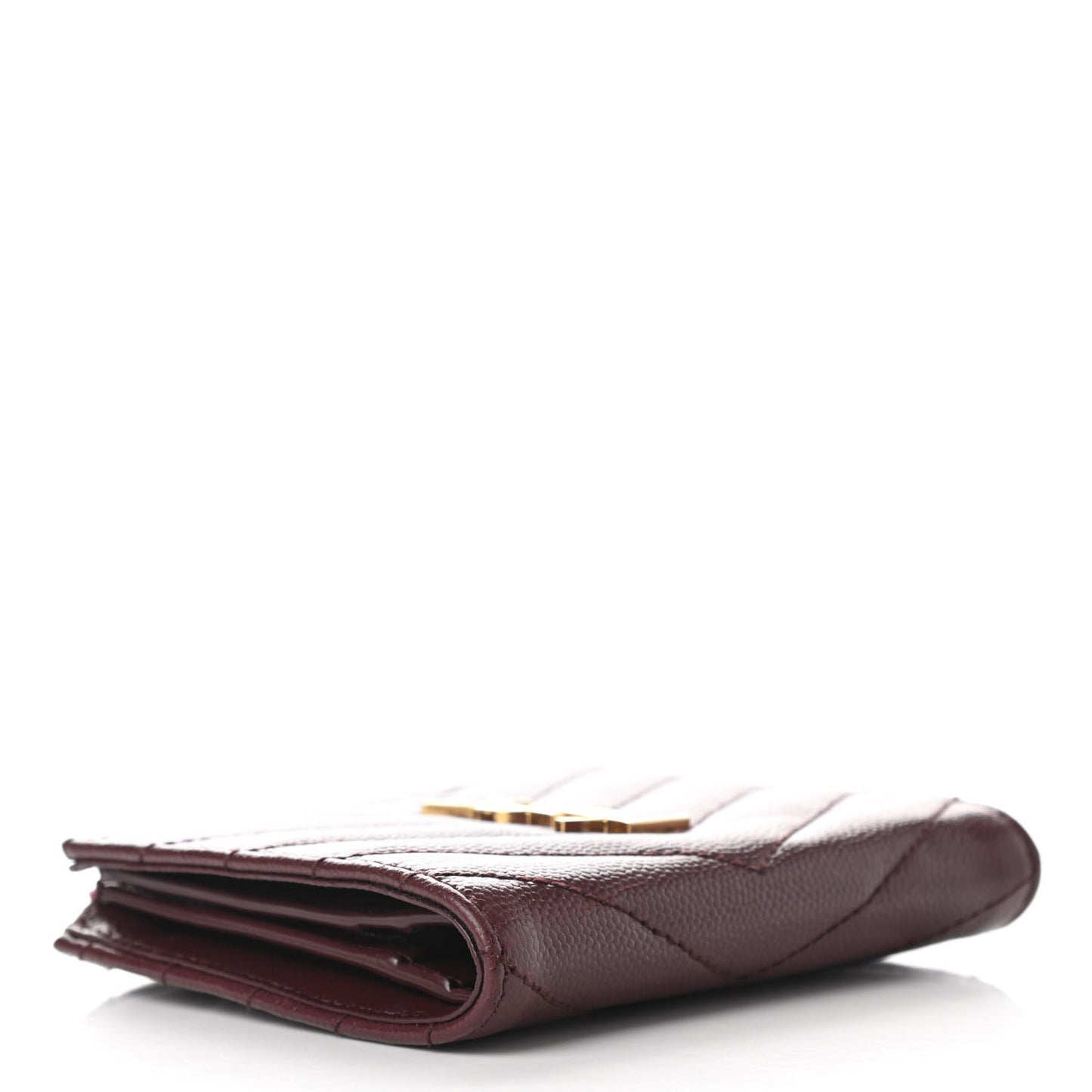 Grain De Poudre Matelasse Chevron Monogram Zipped Card Case Rouge Legion