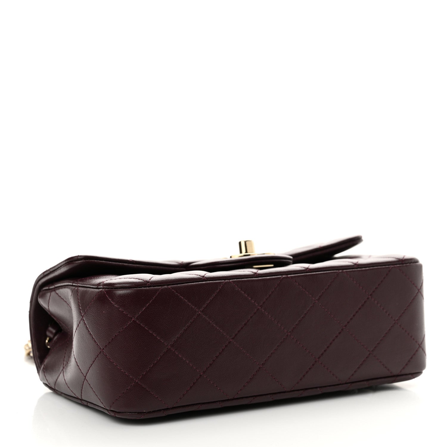 Chanel Lambskin Quilted Mini Rectangular Flap Burgundy 3 of 10