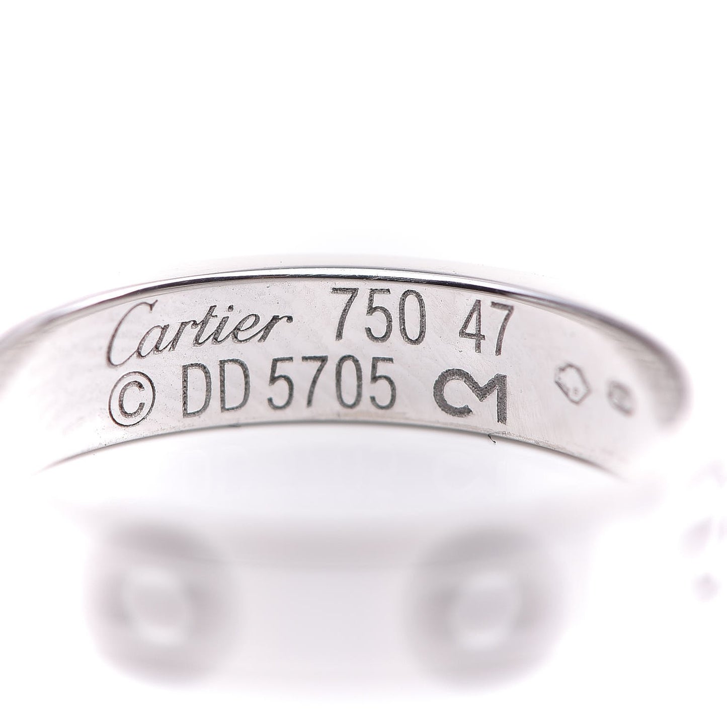 18K White Gold 3.5mm LOVE Wedding Band Ring 47 4