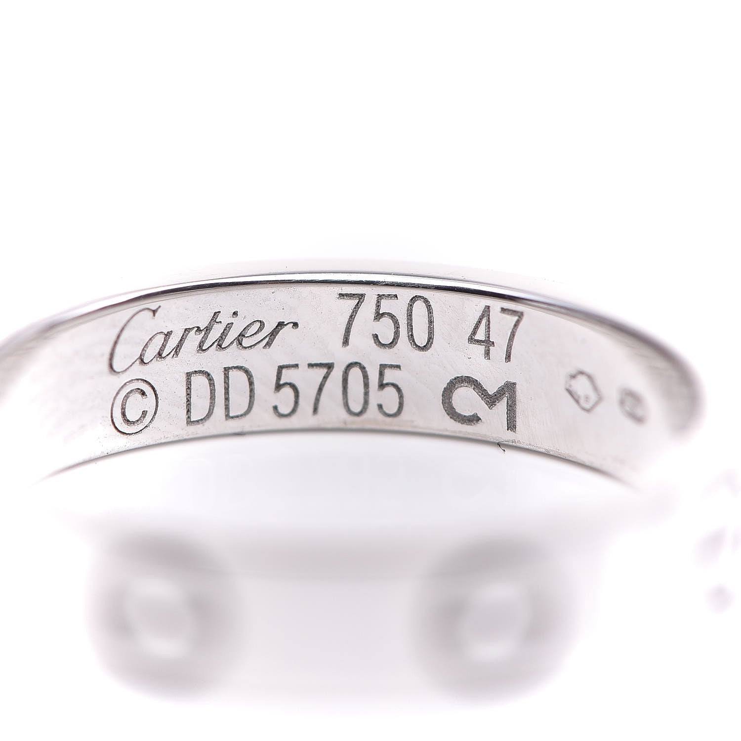 Cartier 18K White Gold 3.5mm LOVE Wedding Band Ring 47 4 4 of 4