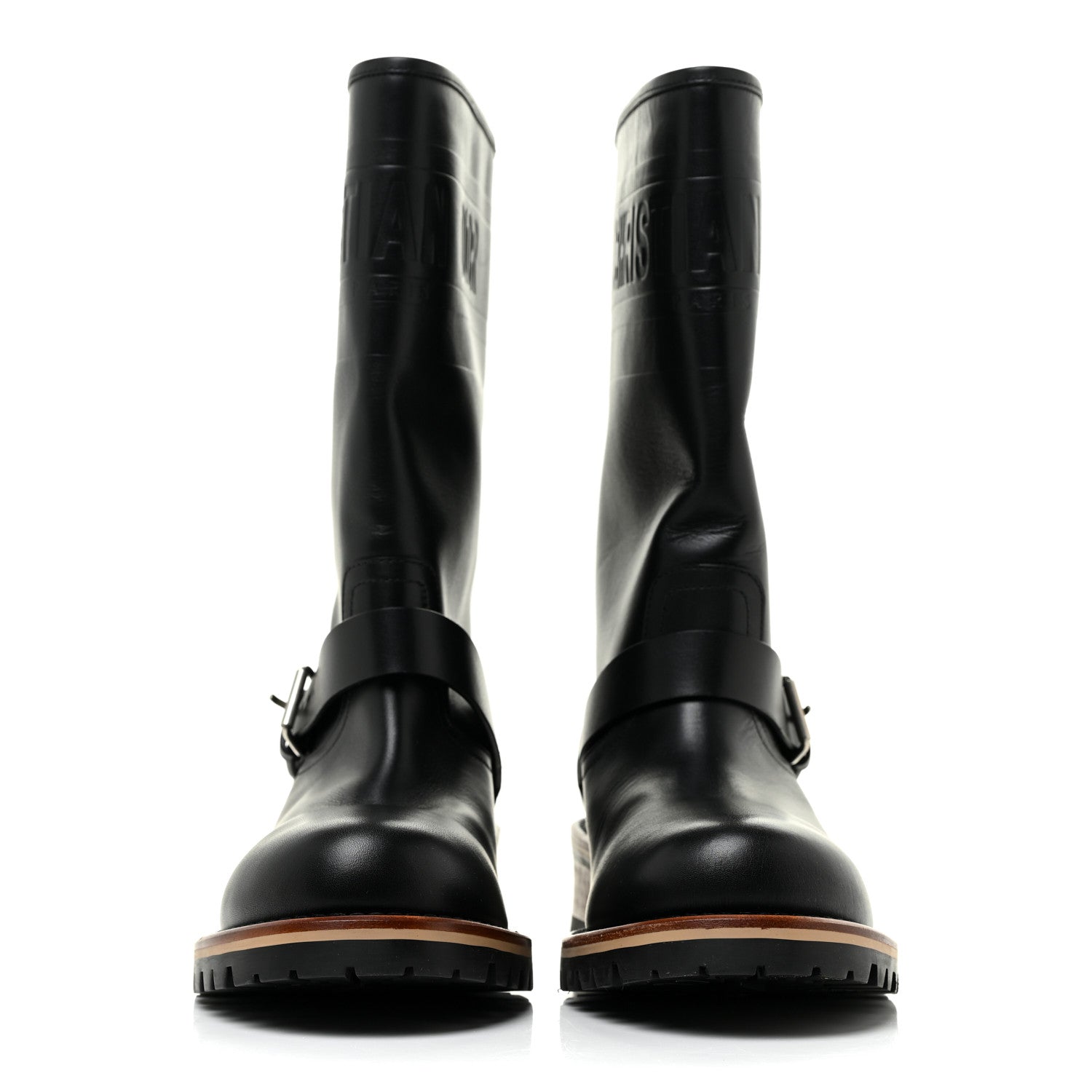Christian Dior Calfskin Embossed Dior Quest 35mm Biker Boots 37 Black 2 of 11