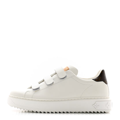 Louis Vuitton Lambskin Monogram Time Out Sneakers 39 White 1 of 10