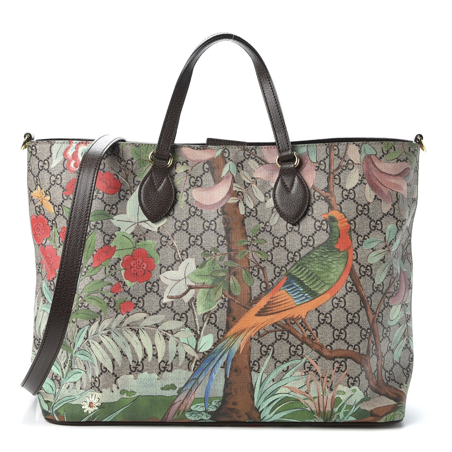 Soft GG Supreme Monogram Tian Medium Crossbody Tote Beige Multicolor New Acero