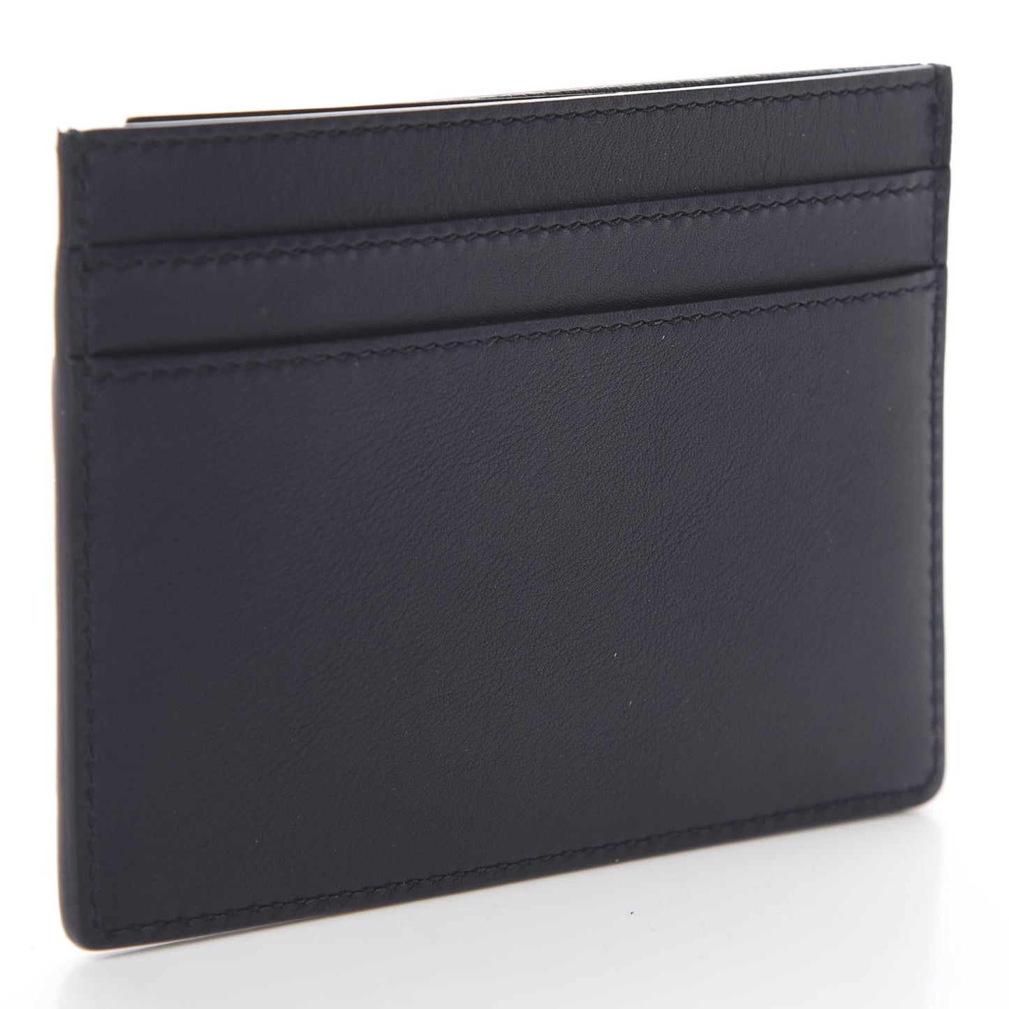 Calfskin Monogram Credit Card Case Deep Marine