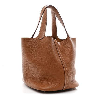 Hermes Taurillon Clemence Picotin Lock 22 MM Gold 3 of 10