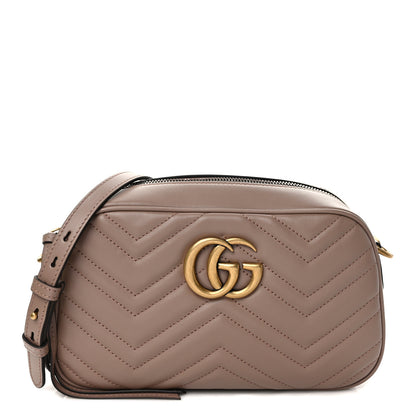 Gucci Calfskin Matelasse Small GG Marmont Chain Shoulder Bag Porcelain Rose 1 of 10