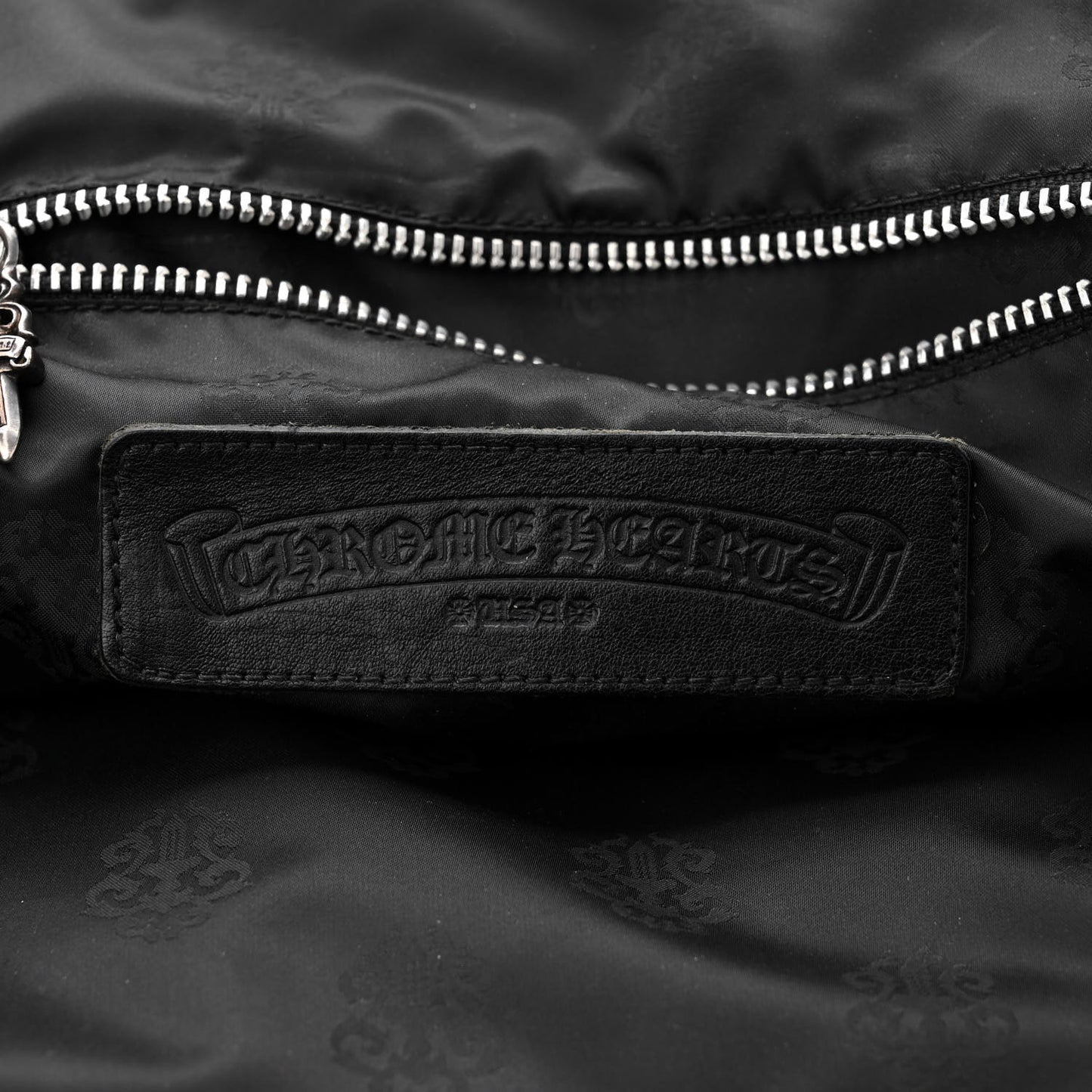 Grained Calfskin Fleur De Lis Tote Black