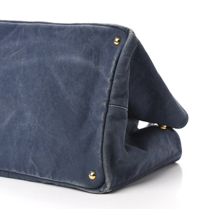 Prada Canvas Canapa Logo Tote Blue 7 of 9