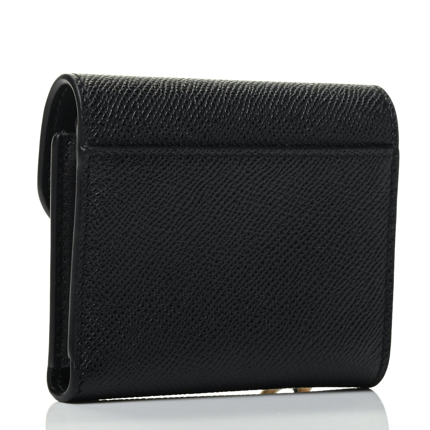 Christian Dior Grained Calfskin Saddle Lotus Wallet Black 2 of 4