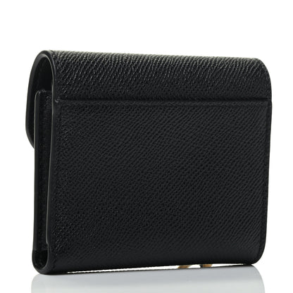 Christian Dior Grained Calfskin Saddle Lotus Wallet Black 2 of 4