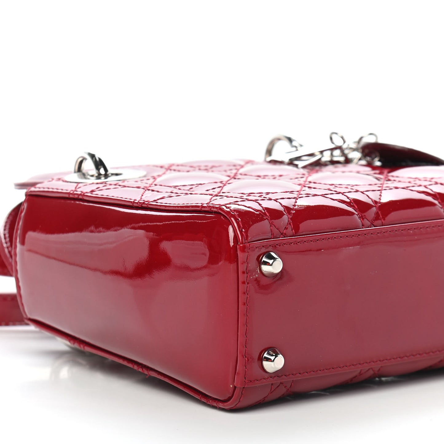 Patent Cannage Mini Lady Dior Red